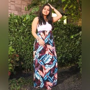 Tropical print Maternity dress